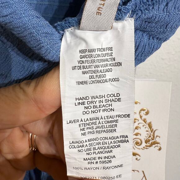 Becca Swim Mist Blue Ponza Smocked One Shoulder Dress Sz L NWT - Picture 6 of 13